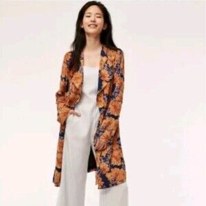 Babaton "Quincey" Floral Trench Belted Blazer Jacket Size Small